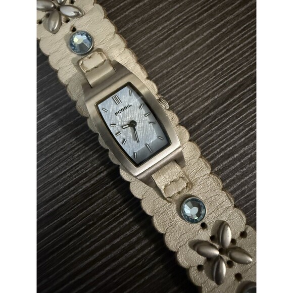 NEW Vintage 2000s Fossil Leather Watch Strap RARE Blue Face Beauty Y2K Rustic - Picture 4 of 13